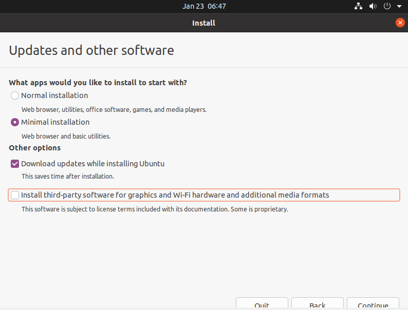 Ubuntu minimal install